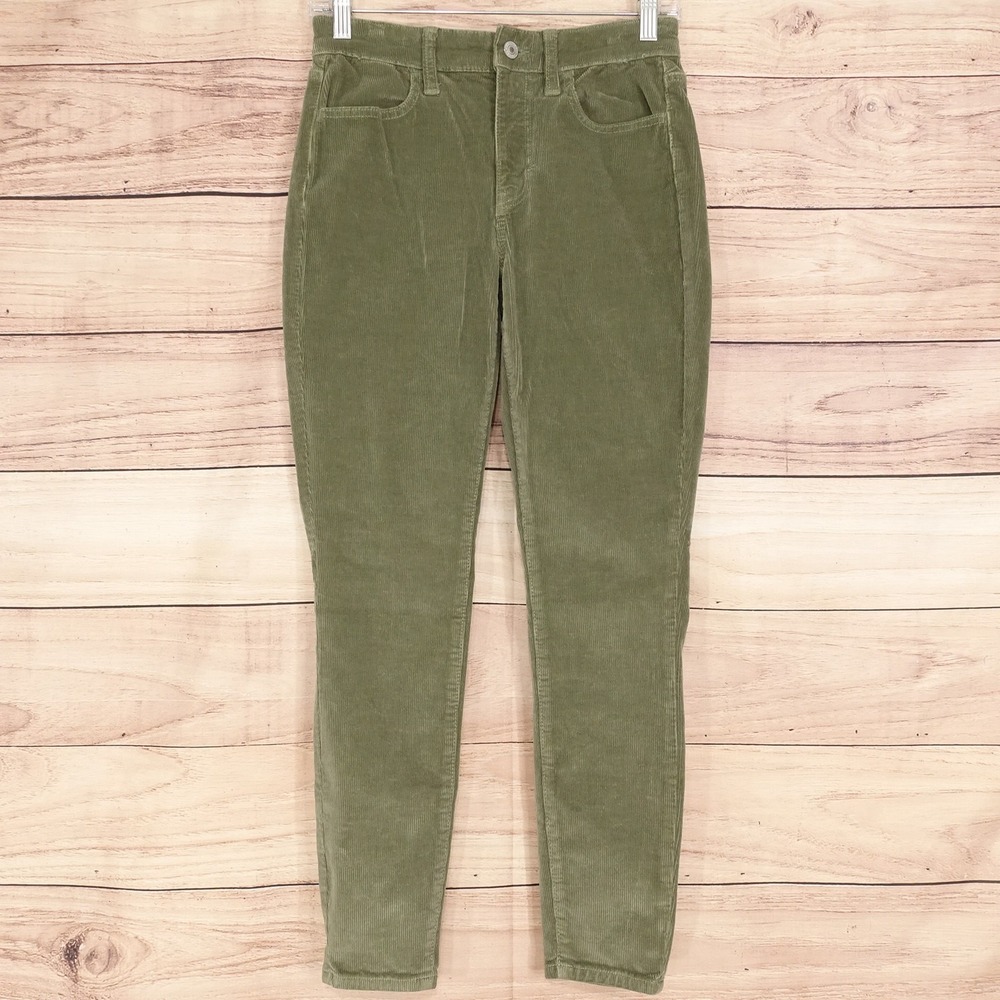 American Eagle Outfitters Pants Womens 2 Green Corduroy Mid-Rise Jegging 27x26